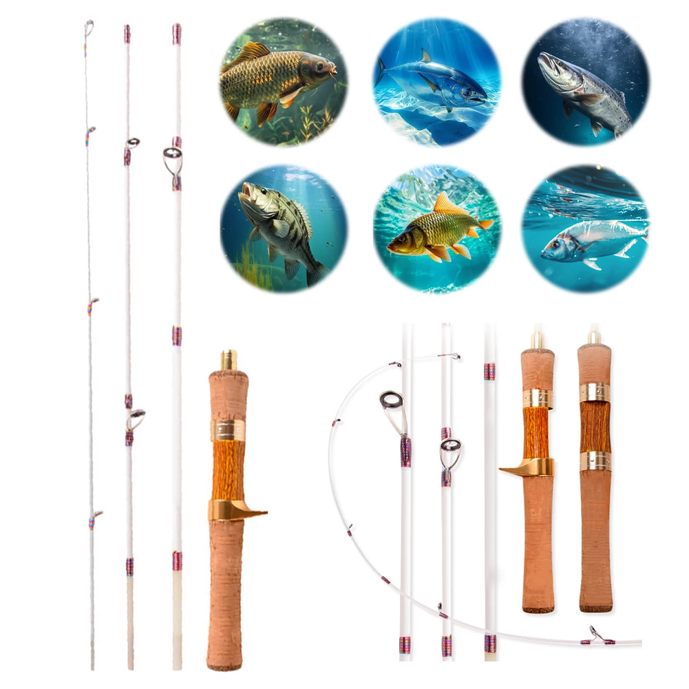 Ejection Fishing Rod Four-Section Portable Travel Stream Fiberglass Trout Rod XUL Super Soft and Ultra Light Fishing Pole