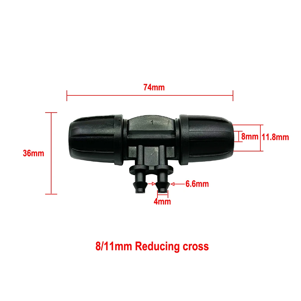 Description Picture 5 of itemIrrigation Garden Hose Connector 8/11 4/7 mm Hose Reducer Joint Tee Elbow End Plug Drip Irrigation System Fitting