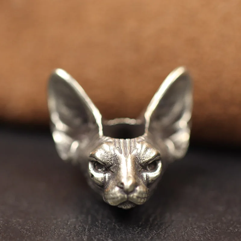 Canadian Hairless Cat Brass Knife Beads - EDC Paracord Accessories & Lanyard Pendants