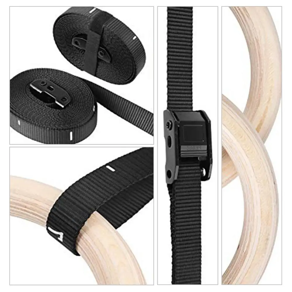Description Picture 3 of item32/28mm Birch Fitness Rings Gymnastics Wooden Adjustable Exercise Training Ring 28/32 MM Rings (Lifting Rope Is Not Included)