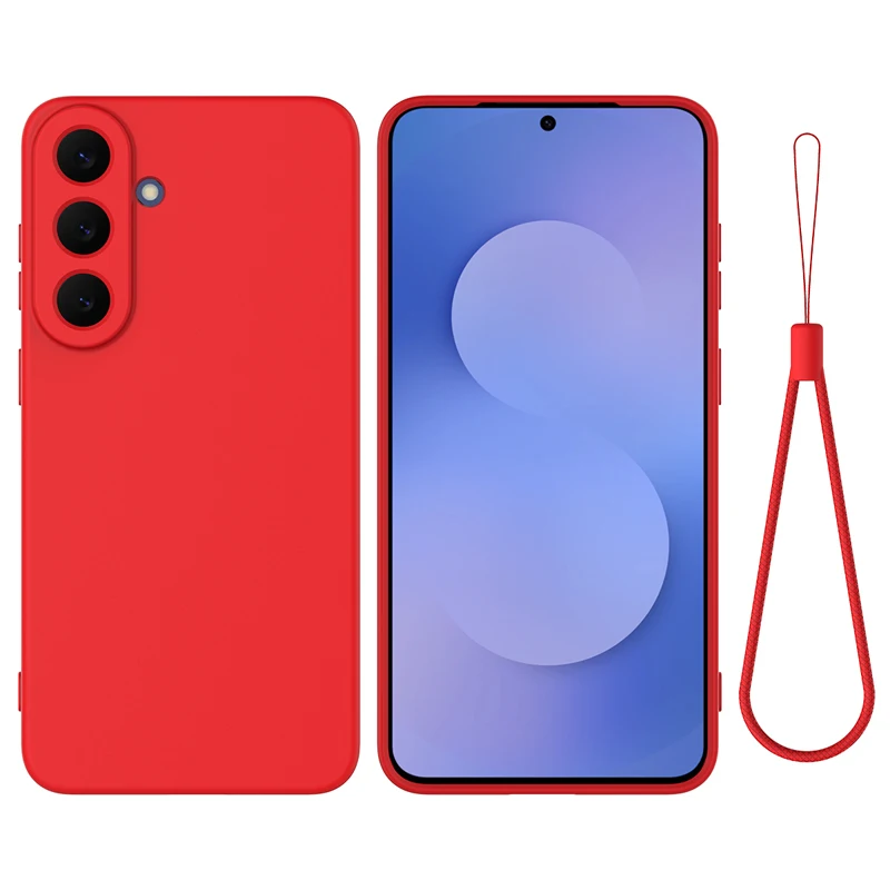 ELVEV Soft Premium Liquid Silicone Case with Flocking Interior and Strap