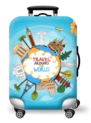 Durable World Map Luggage Protective Cover with Zipper Closure - S (H26)