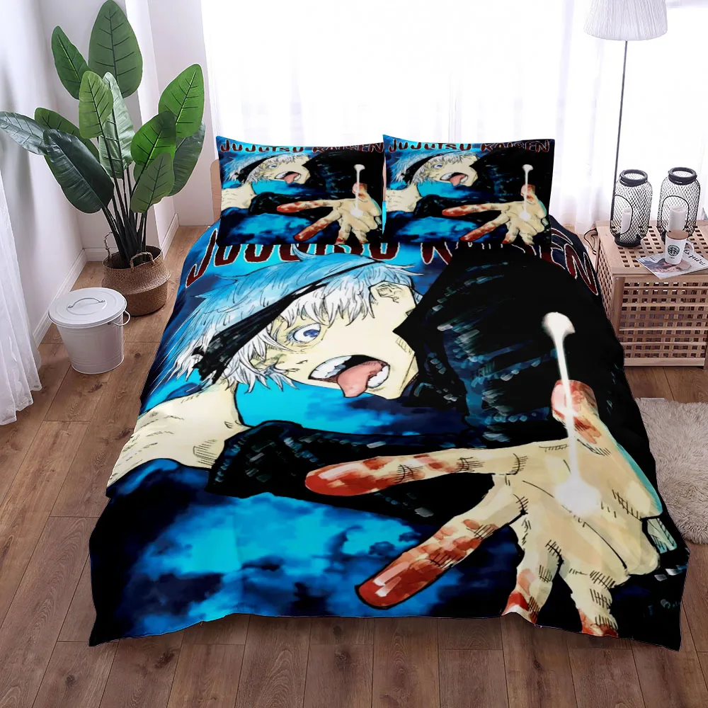 Satoru Gojo Jujutsu Kaisen Duvet Cover Set King Queen Double Full Twin Single Size Bed Linen Set 5