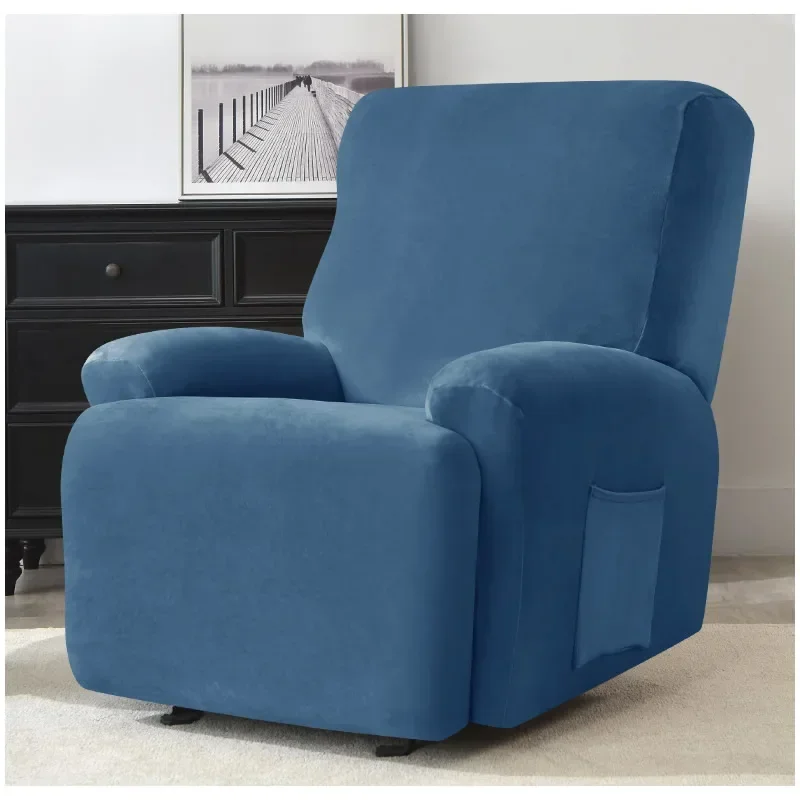 4pcs Split Stretch Recliner Sofa Cover Velvet  Recliner Chair Covers Elastic Non Slip All-inclusive Sofa Slipcovers Living Room 4
