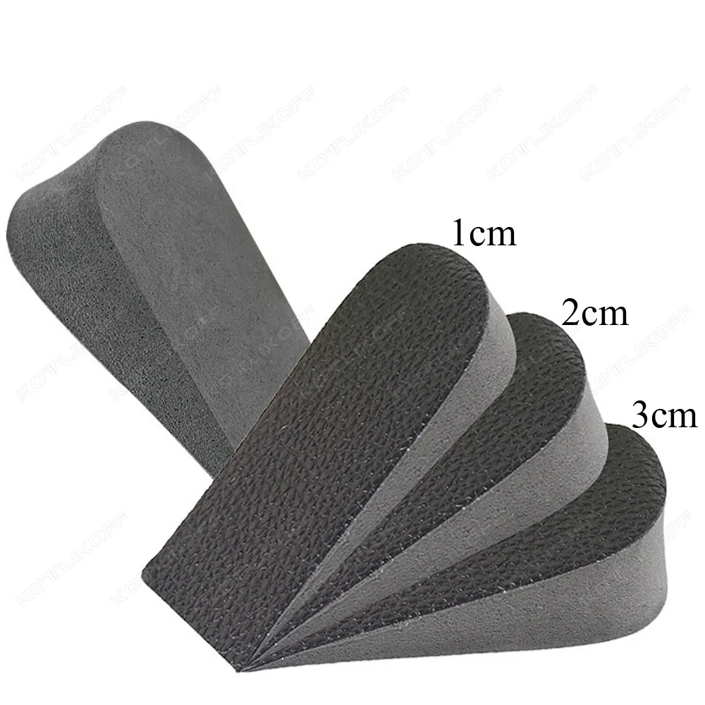 

Invisible Hard PU Leather Height Increase Insole Sneakers Heel Insert Heighten Half Insoles 1/2/3cm Shoe Pads Insoles for Unisex