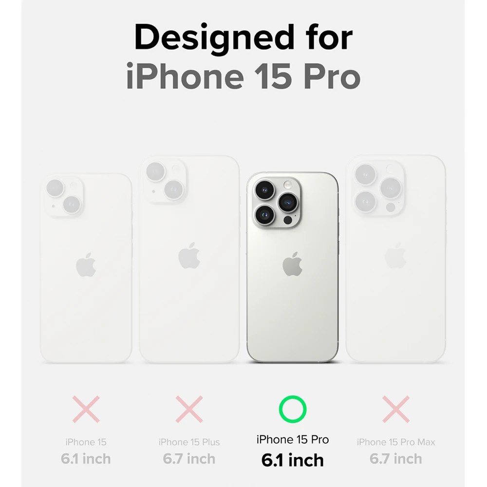 Ringke Fusion-X Compatible with iPhone 15 Pro Case 6.1 Inches, Hard Back Shockproof Advanced Protective Soft TPU Frame Cover