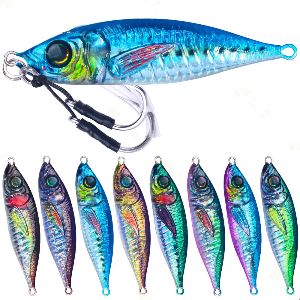 Offshore Fishing Metal Jig 7g 10g 14g 21g 28g 3D Bass Fish Bait