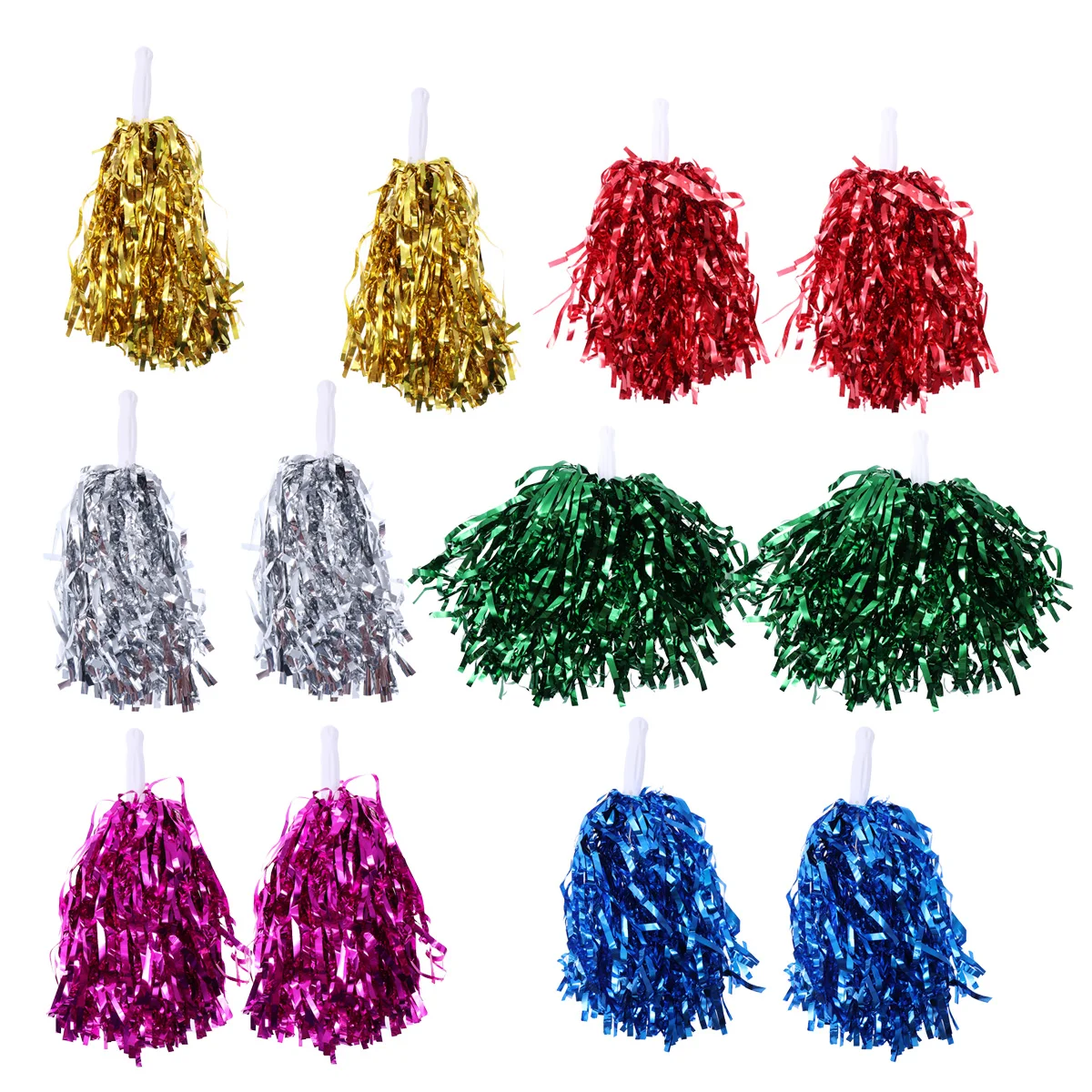 

12pcs cheerleading poms squad spirited pom with handle for sports game events dance cheer prop football club party decor