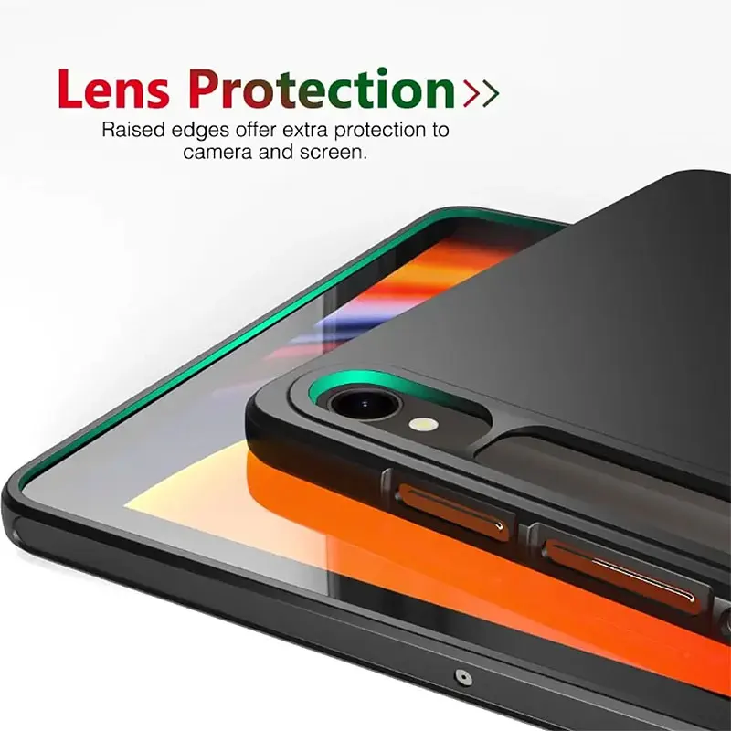 Elegant Black Slim Shockproof Tablet Case - TPU Silicone Protective Cover, Anti-Drop Design