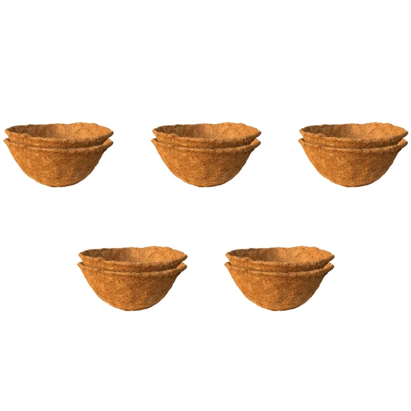 

10 шт. круглая сменная подкладка для подвешивания корзины, 12-дюймовое кокосовое волокно, плантатор для сада, цветочный горшок, розничная продажа