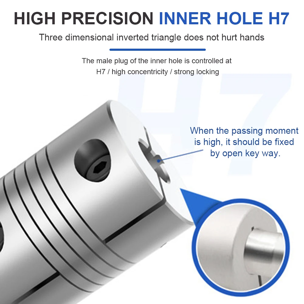 LR B D25L30 Aluminum Elastic Shaft Coupler Motor Connector 5mm to 12mm Clamping Type