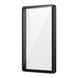 Premium Aluminium Frame Card Protector with UV Protection - Double - Sided Glass, Transparent & Durable (Black)