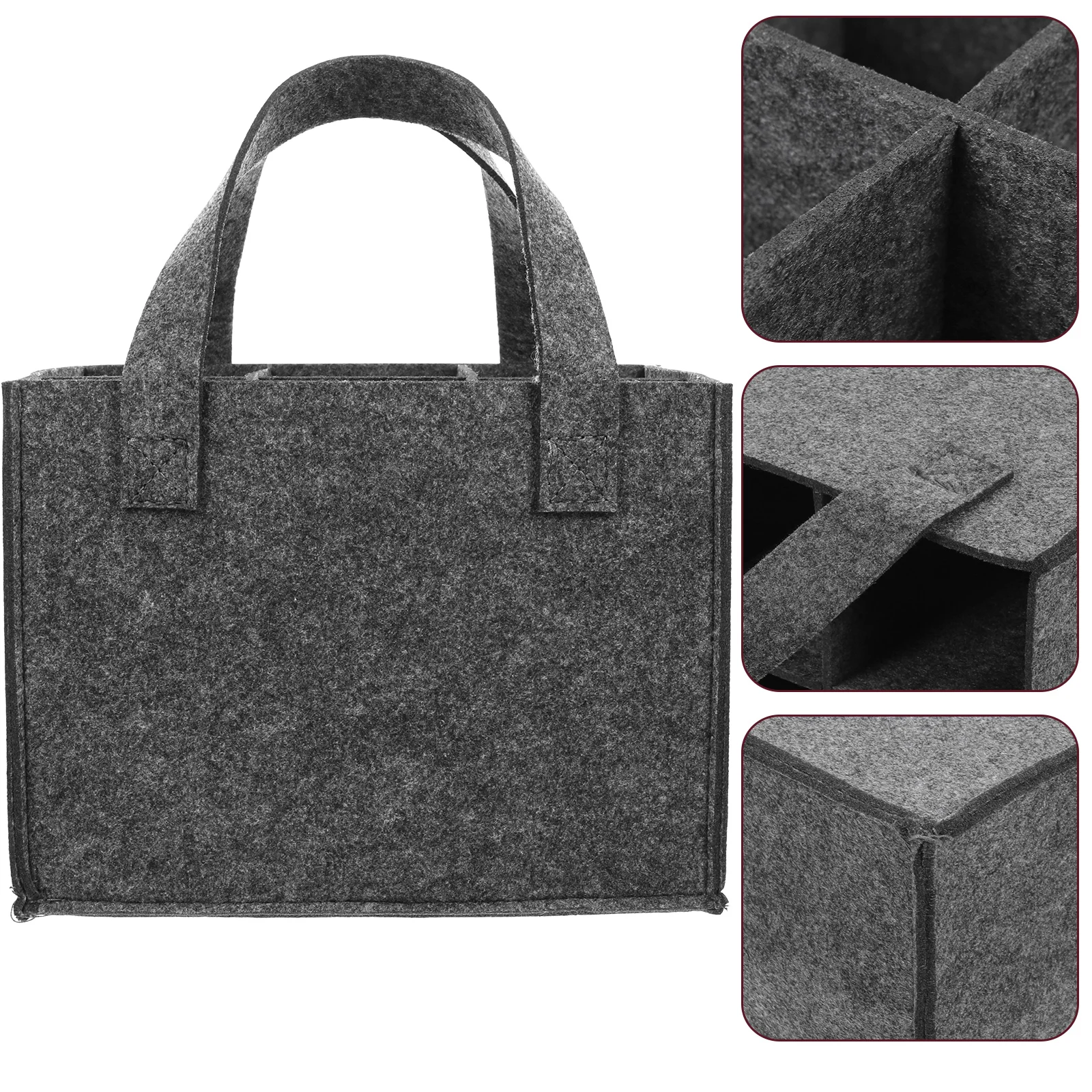

Storage Bag Travel Tote Practical Bottle for Gift Decorative Felt Carrying Handbag