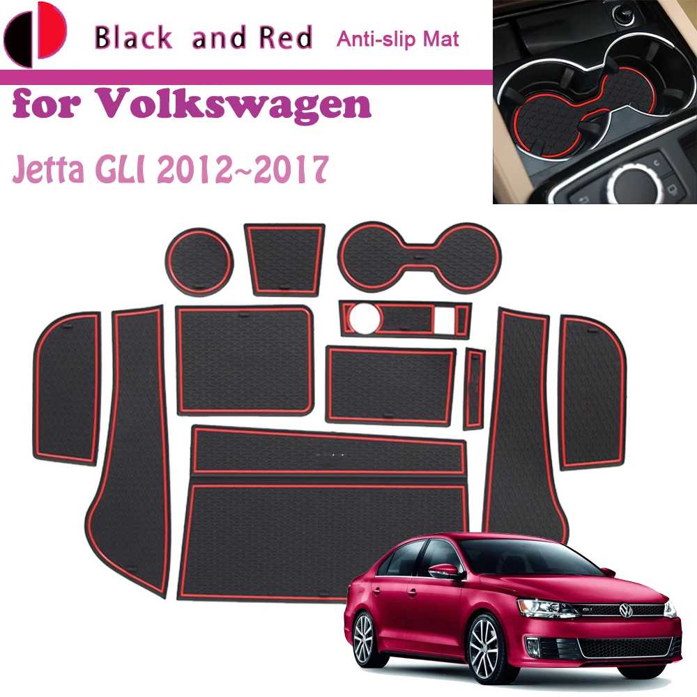 

Резиновый коврик, дверной паз для Volkswagen VW Jetta GLI 2012 ~ 2017 2013 2014 2015 2016, подушка для чашки, подставка для кармана для хранения ворот, пыленепроницаемый стикер, коврик для авто