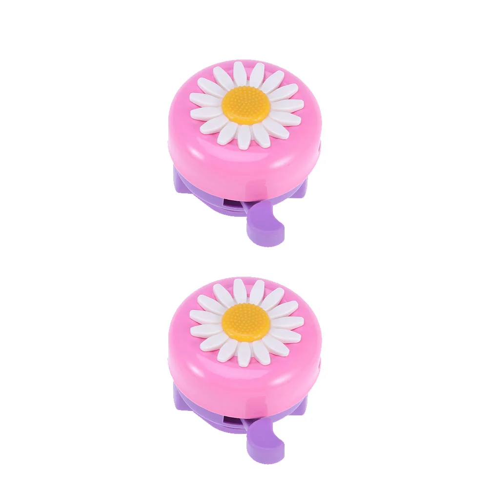 

2 Pcs Daisy Mini Child Bike Bell Girls Warning Scooter Princess Flower Accessories