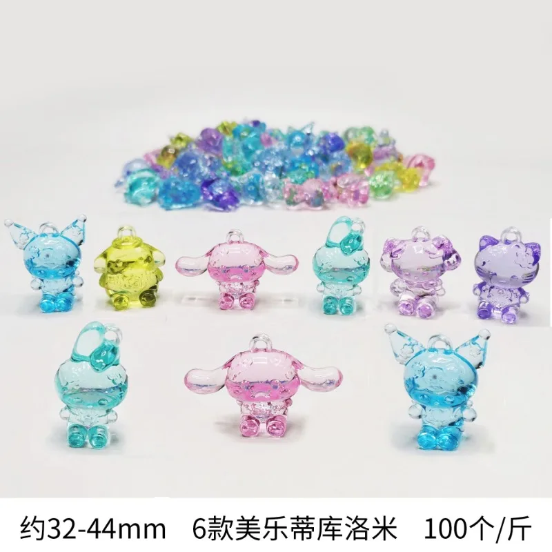 

Sanrio Anime Hello Kitty Cartoon Cute Melody Crystal Acrylic Children's Toy Beads DIY Handmade Hair Rope Charms Jewelry Keychain