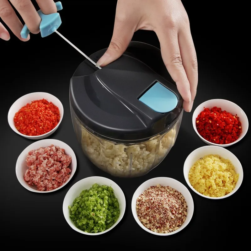 Mini Powerful Grinder Hand-power Food Chopper Mixer Blender To