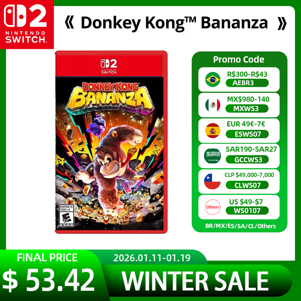 Nintendo Switch 2 Game Deals - Donkey Kong  Bananza - 100% Original Physical Game Card only compatible with Switch 2