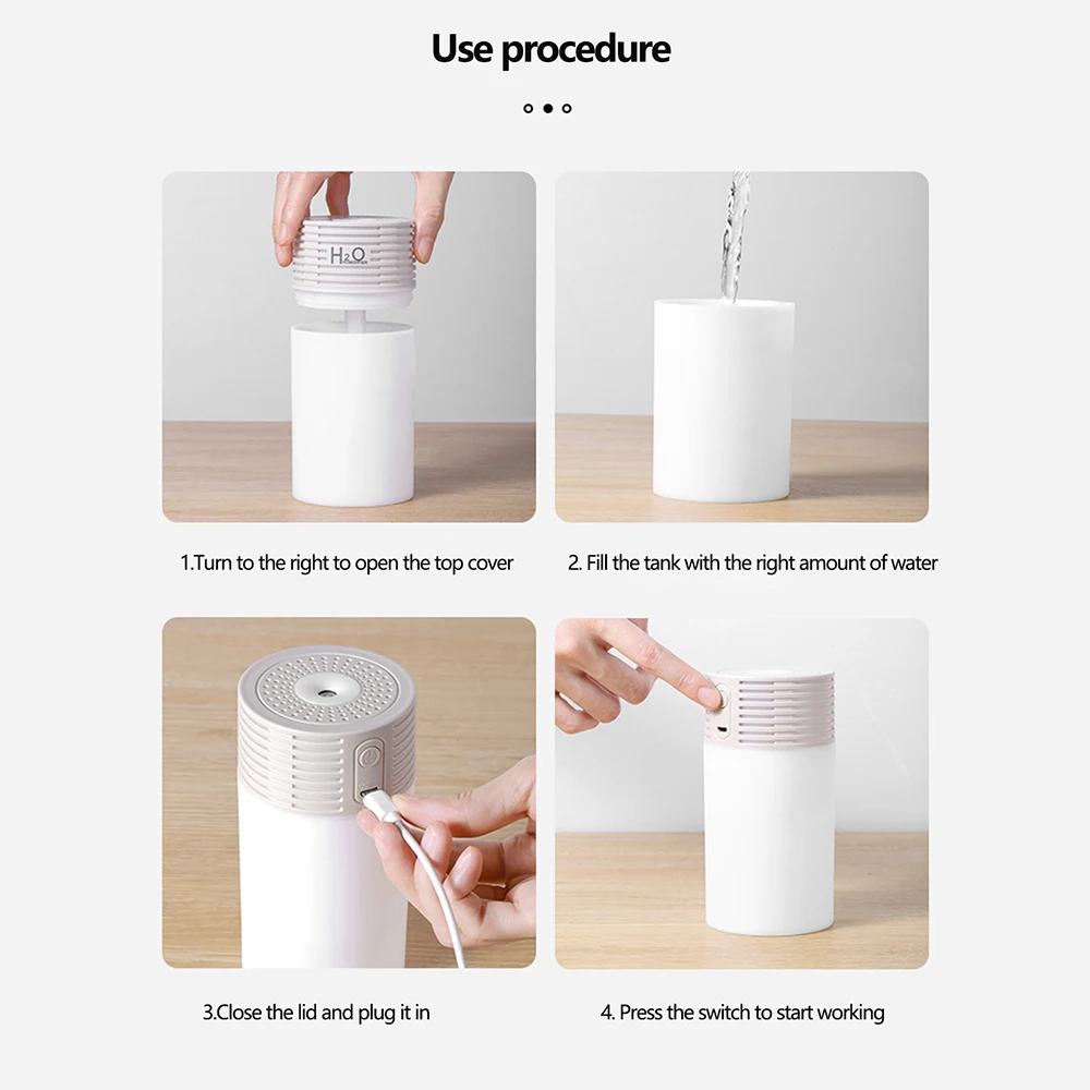 Three color variable car aromatherapy humidifier Portable and lightweight suitable for home car and outdoor use