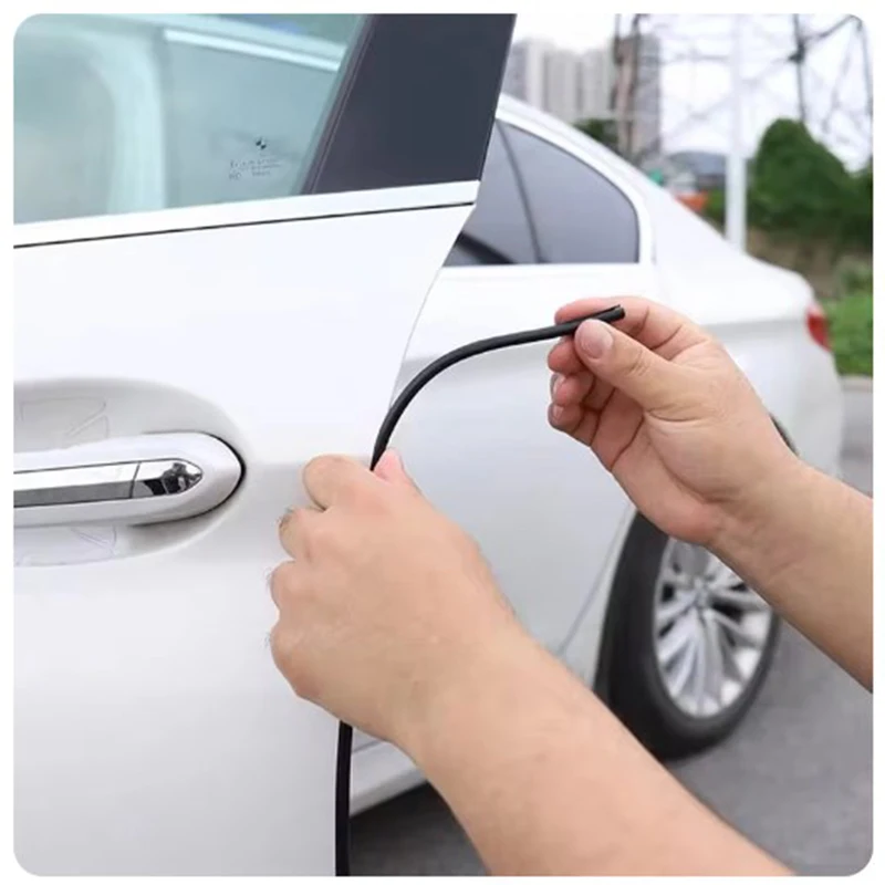 5M Car Door Edge Rubber Scratch Protector Strips Styling Mouldings Protection Side Moldings Adhesive Tools New