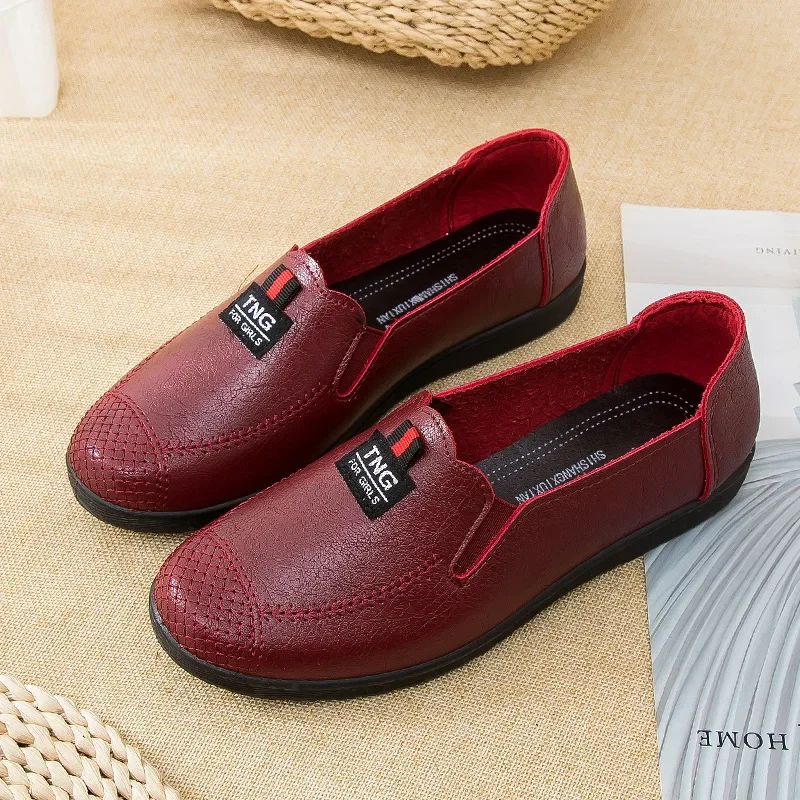 High Quality Women Leather Loafers 2024 Spring Women's Flat Shoes Breathable Slip on Flats Ladies Casual Moccasins Shoes