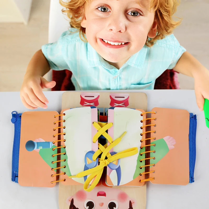Montessori Libro silenzioso per bambini Libro occupato per bambini Giocattolo educativo Abilà di va logica Ordinamento Gioco di abbinamento Giocattolo adesivo per bambini