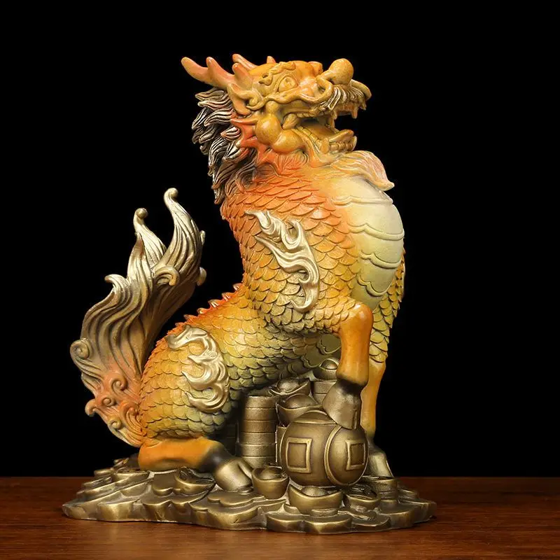 럭키 Pixiu/유니콘 장식품, 거실 장식 풍수 홈 장식 공예 동상 조각 공예 인형 선물 