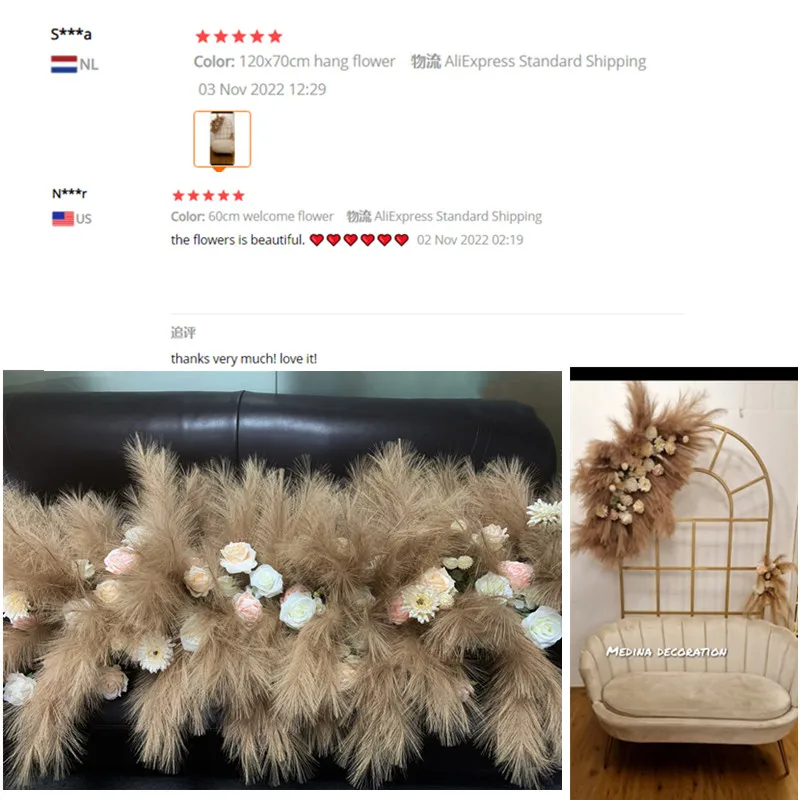 Ghirlanda di fiori secchi beige, ghirlanda di fiori secchi da parete, decorazione per la casa boho, decorazione da parete appesa - Italia