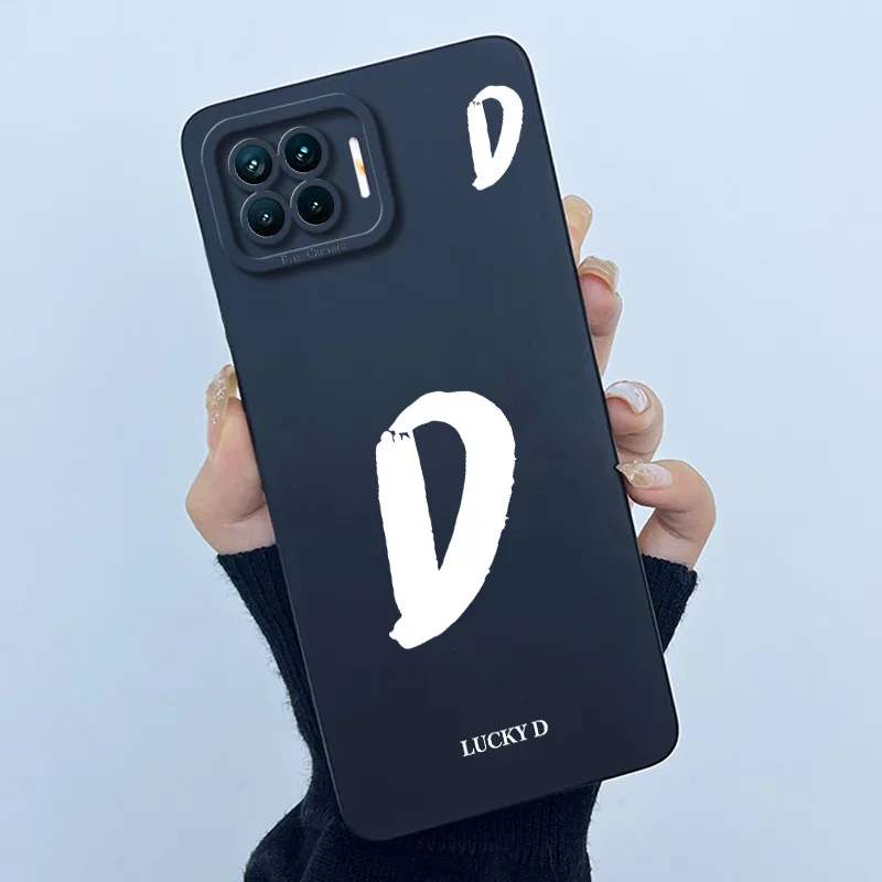 Lucky Initial Letter Couples Phone Bumper - Soft TPU Silicone Back Cover Case
