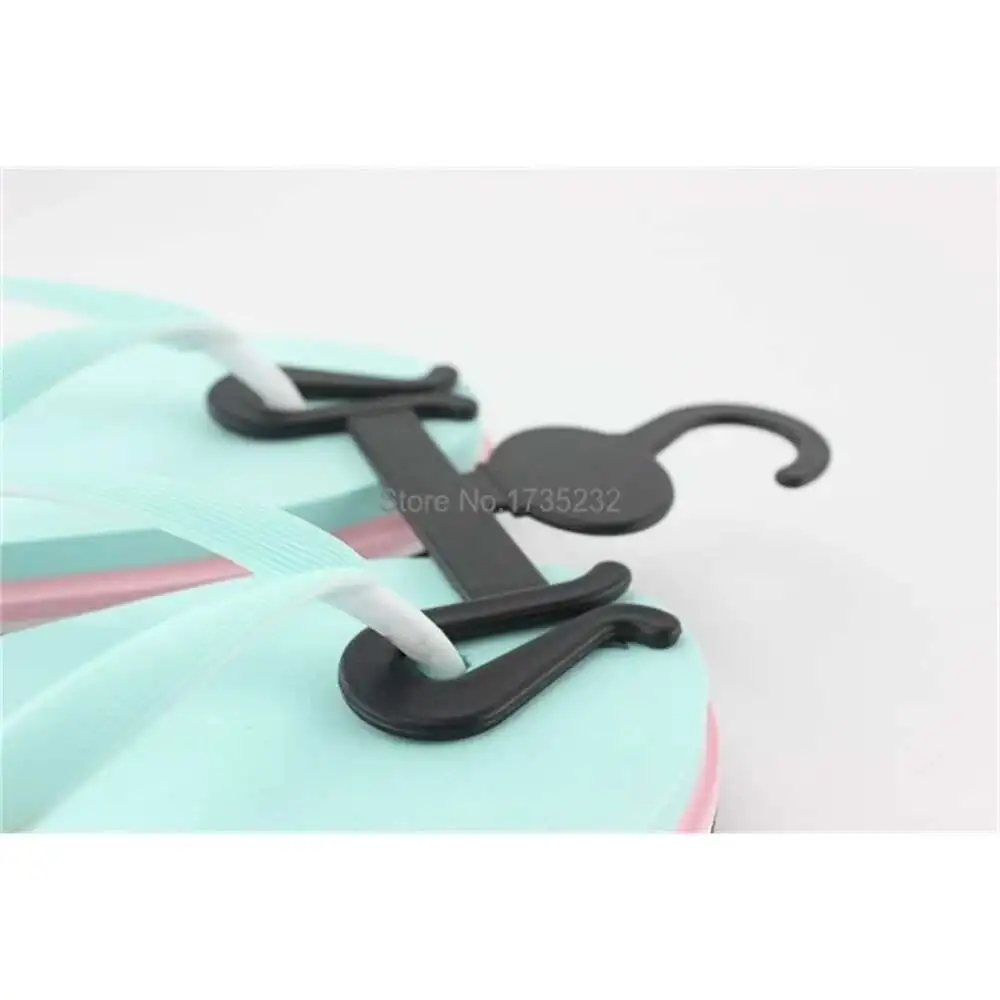 20pcs Shoes Hook Plastic Slippers Hanger Supermarket Herringbone Cotton Padded Shoes Hanging Sandals Holder Sample Hanger