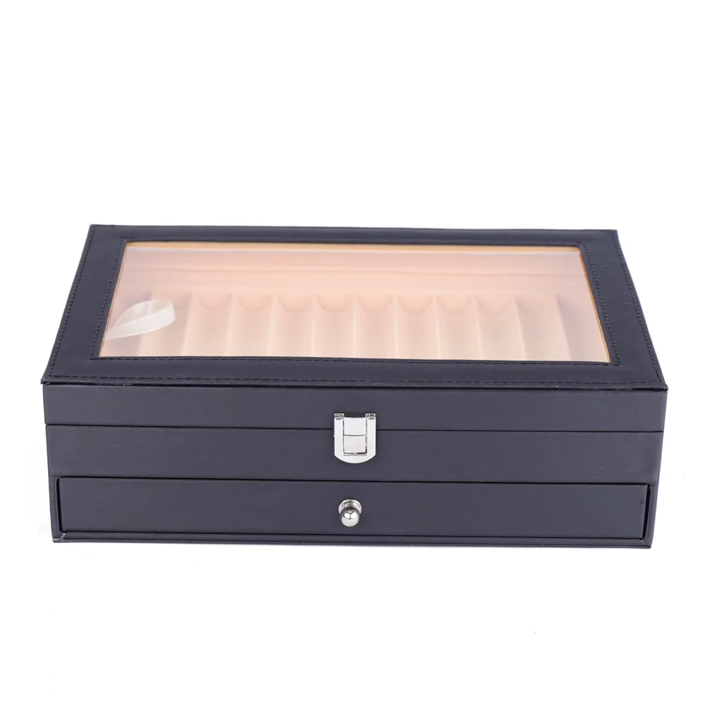 24 Slots Wood Fountain Pen Collector Pen Display Box  Pen Organizer Box Pens Display Case Storage Organizer With Glass 3
