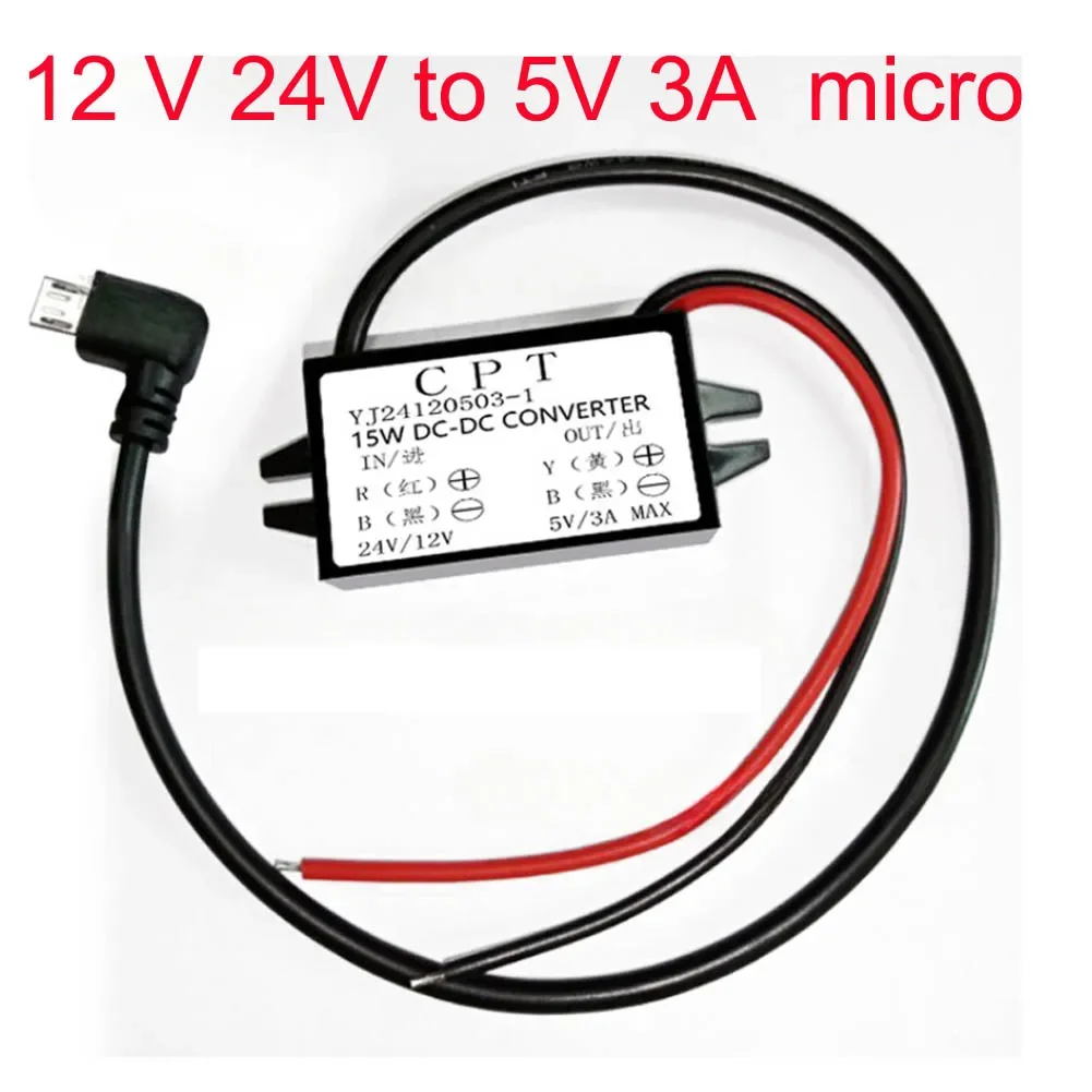 USB C Konverter Mini 12 V-24V bis 5 V 3a Out Autotelefon Ladegerät Adapter  DC DC Step Down Stromrichter 12 Volt bis 5 Volt Mikro - AliExpress