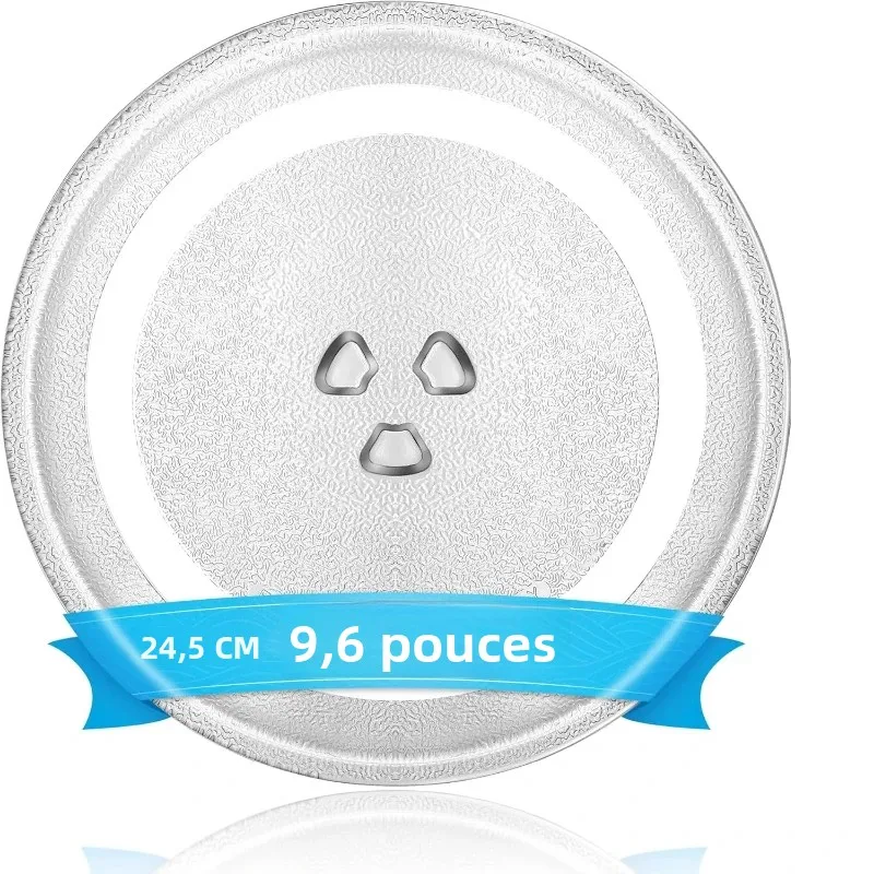 Pièces de rechange pour plaque en verre de micro-ondes de 9,6 pouces/24,4 cm, adaptées aux accessoires de plateau tournant en verre pour micro-ondes rétro de petite taille 1 Pièces de rechange pour plaque en verre de micro-ondes de 9,6 pouces/24,4 cm, adaptées aux accessoires de plateau tournant en verre pour micro-ondes rétro de petite taille 1