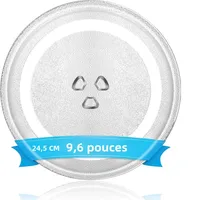 Pièces de rechange pour plaque en verre de micro-ondes de 9,6 pouces/24,4 cm, adaptées aux accessoires de plateau tournant en verre pour micro-ondes rétro de petite taille 1
