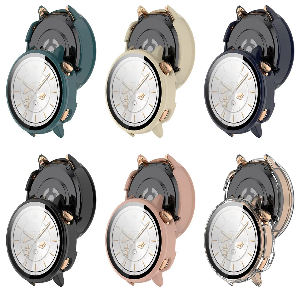 Premium Tempered Glass + Protective Case for 43mm Smartwatch - Durable Screen Protector with PC Bumper