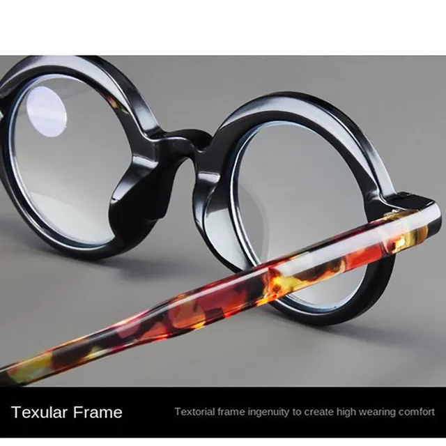 Gafas de lectura redondas de alta definición para presbicia, hipermetropía, bloqueo de luz azul, gafas de ordenador a la moda para hombres y mujeres 3