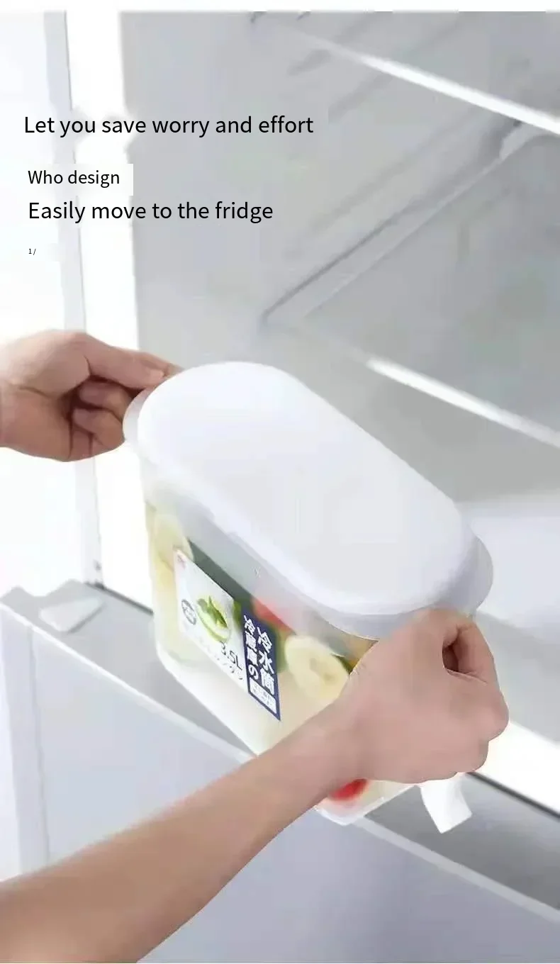 Description Picture 5 of item3.5L Large Capacity Cold Water Pitcher Cold Kettle with Faucet in Refrigerator Iced Beverage Dispenser Refrigerator and Spigot