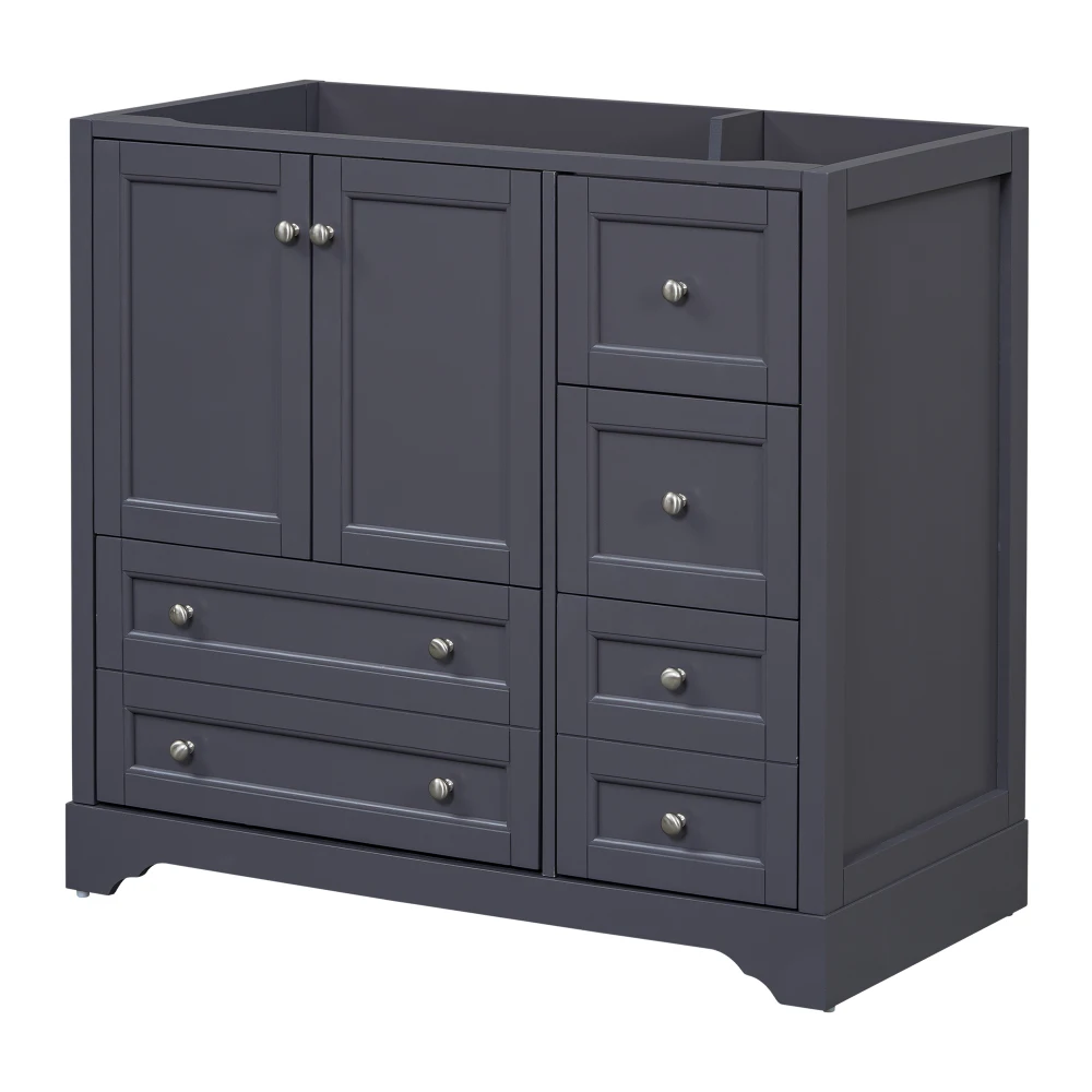 36inch Bathroom Vanity with Sink,  Solid Wood Freestanding Bathroom Vanities with 4 Storage Drawers and Shelf, Soft Closing 6