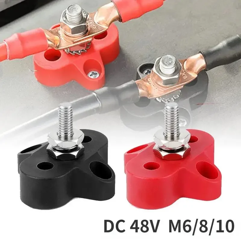 Power Distribution Block DC 48V 300A Bus Bar M10 Terminal Block Studs Battery Power Distribution Stud Connector for Truck RV Boat