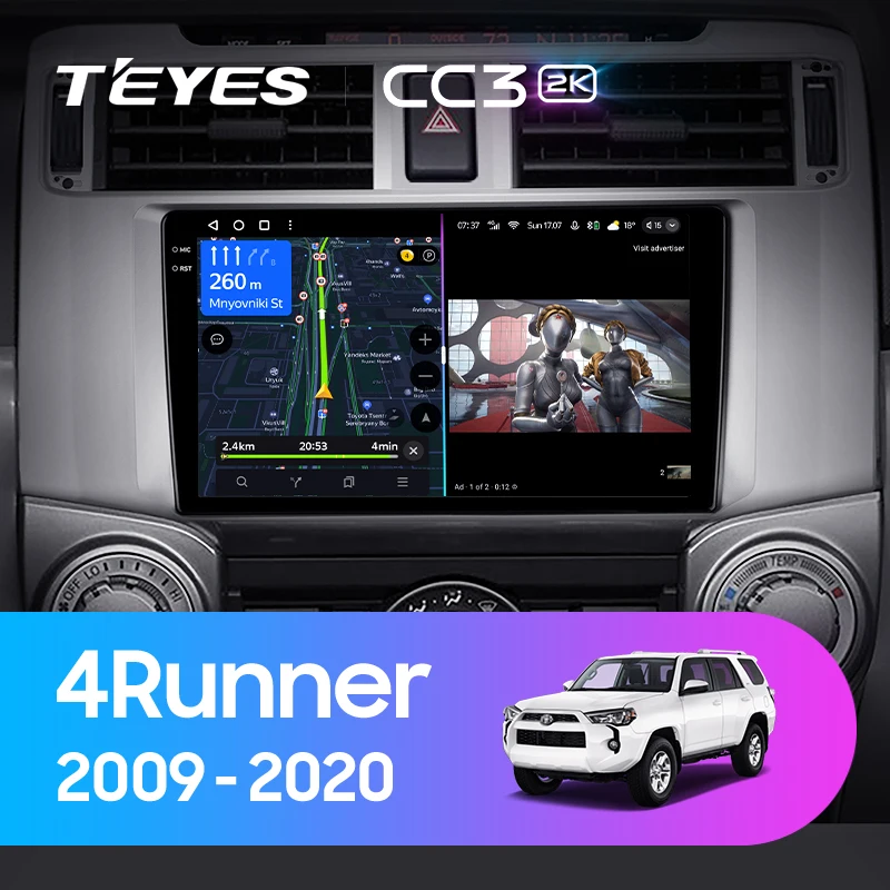 TEYES CC3 2K For Toyota 4Runner N280 2009 2020 Car Radio