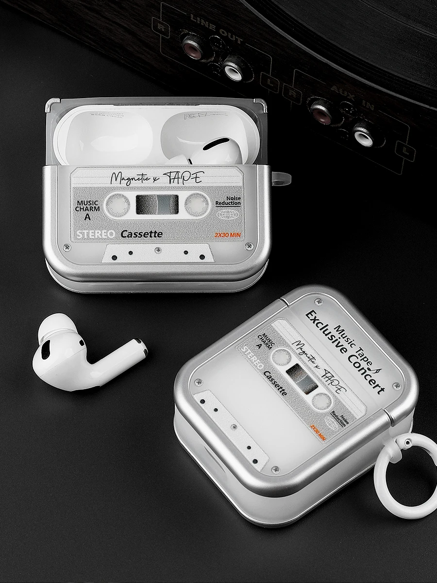 Retro Tape Design Protective Case for   24 Gen Wirel Bluetooth Square Earphone Detachable Soft ell Cover