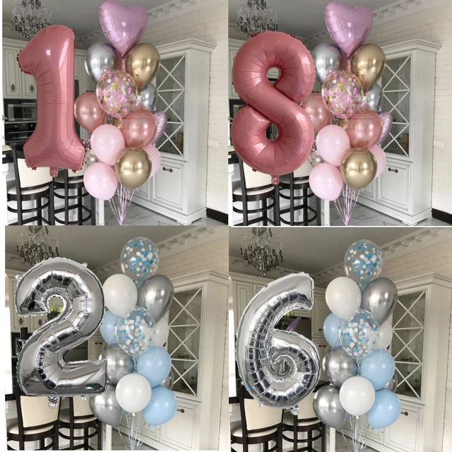 Ballons En Latex Rose Bleu Pour 2 Ans, Décorations De Fête D'anniversaire  Pour Garçon Et Fille, Pour Fête Prénatale - Ballons Et Accessoires -  AliExpress