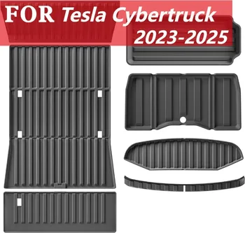 Adatto per tappetini e rivestimenti per pavimenti Tesla Cybertruck 2023-2025 Cuscinetti antiscivolo Protezione TPE 1a e 2a fila Tappetini per auto Interni