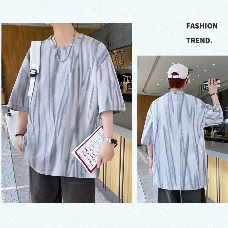 Modische Herren-T-Shirts 2026 Sommer Jugend High Streetwear Locker Lässige Oberteile Plus Size 4XL Kurzarm O-Neck T-Shirt Kleidung – Detail 14