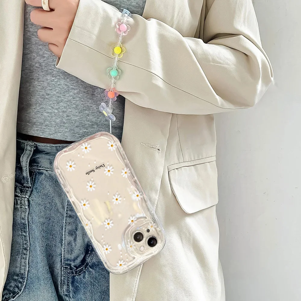 Floral Charm Bracelet Phone Case with Chain