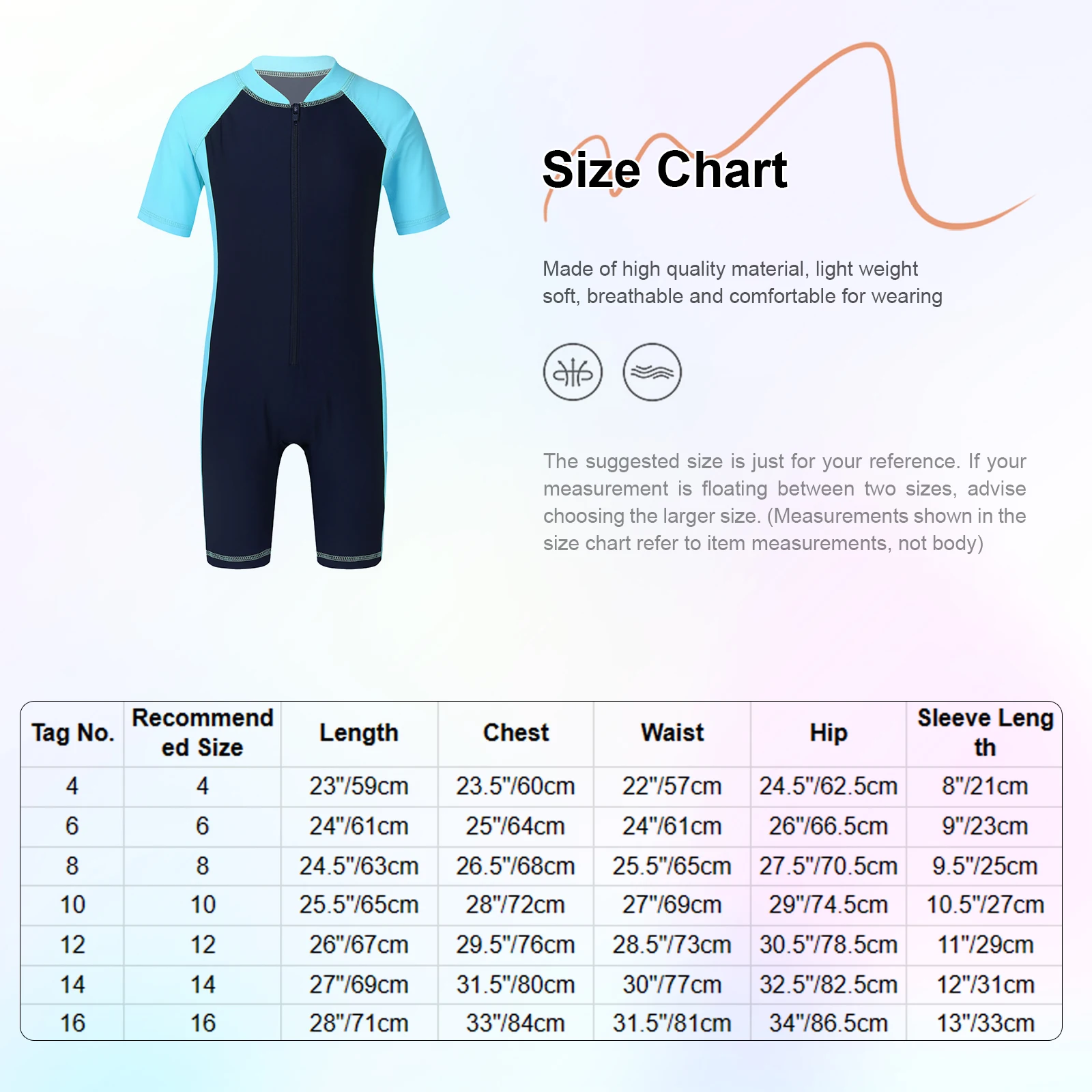 Description Picture 2 of itemWetsuits Kids Boys Girls Swimwear Swimsuits Short Sleeves Bodysuit Zippered Shorty Unitard Children's Bathing Suit Wetsuit