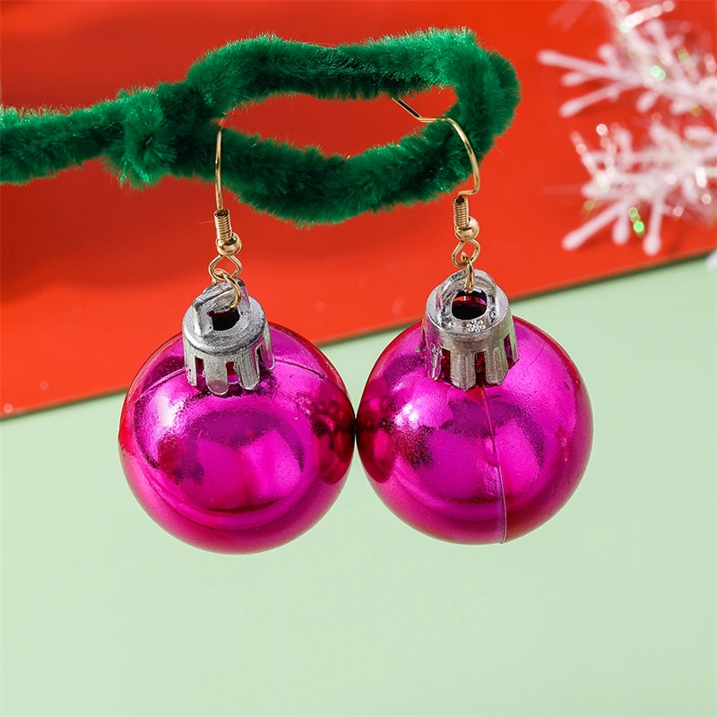 Modische Weihnachtskugel-Ohrringe für Frauen und Mädchen, Neujahr, Party, Festival, Schmuck, Geschenke – Detail 10