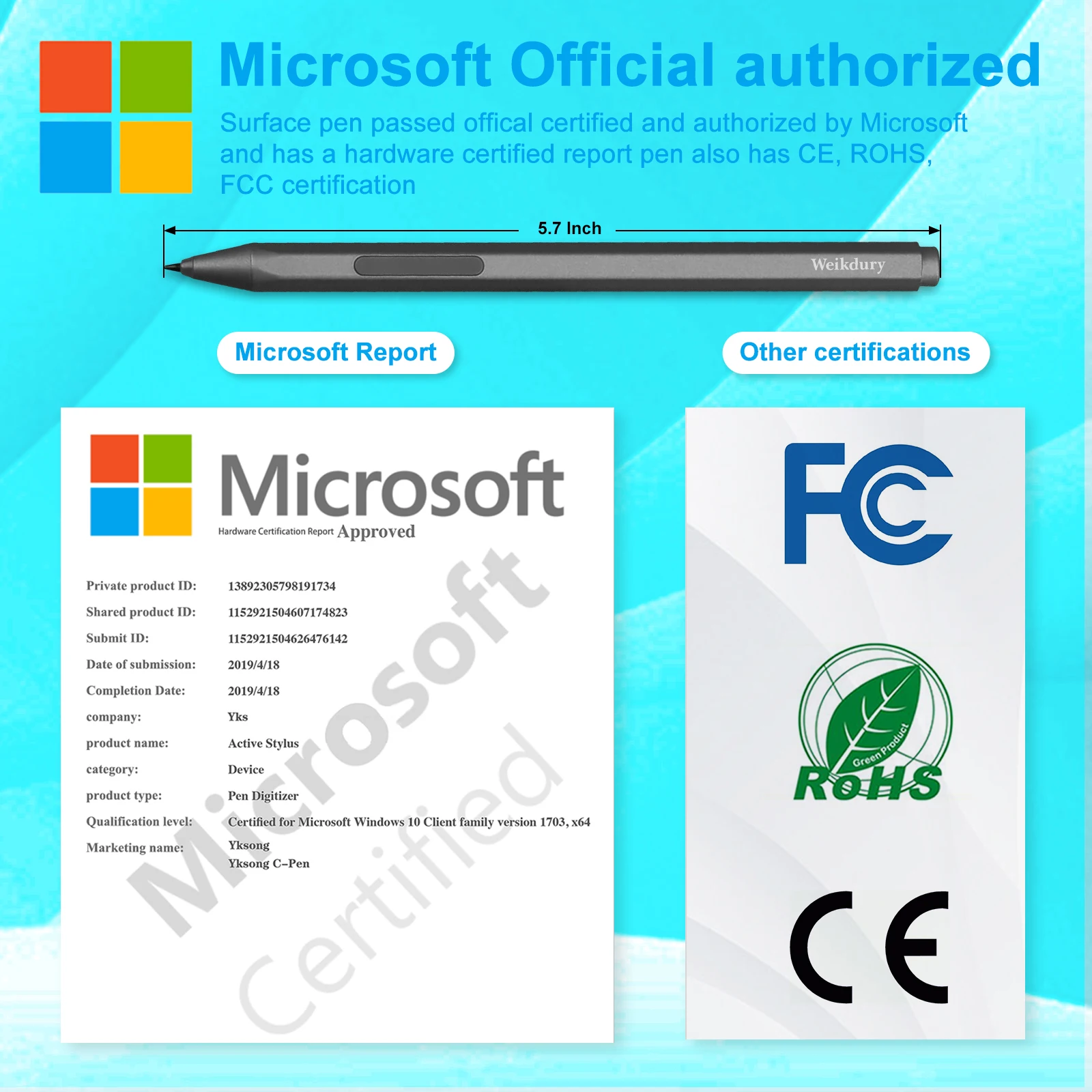 Caneta Stylus para Microsoft Surface Pro x go go Livro Computador Portátil 1024 Estúdio 3