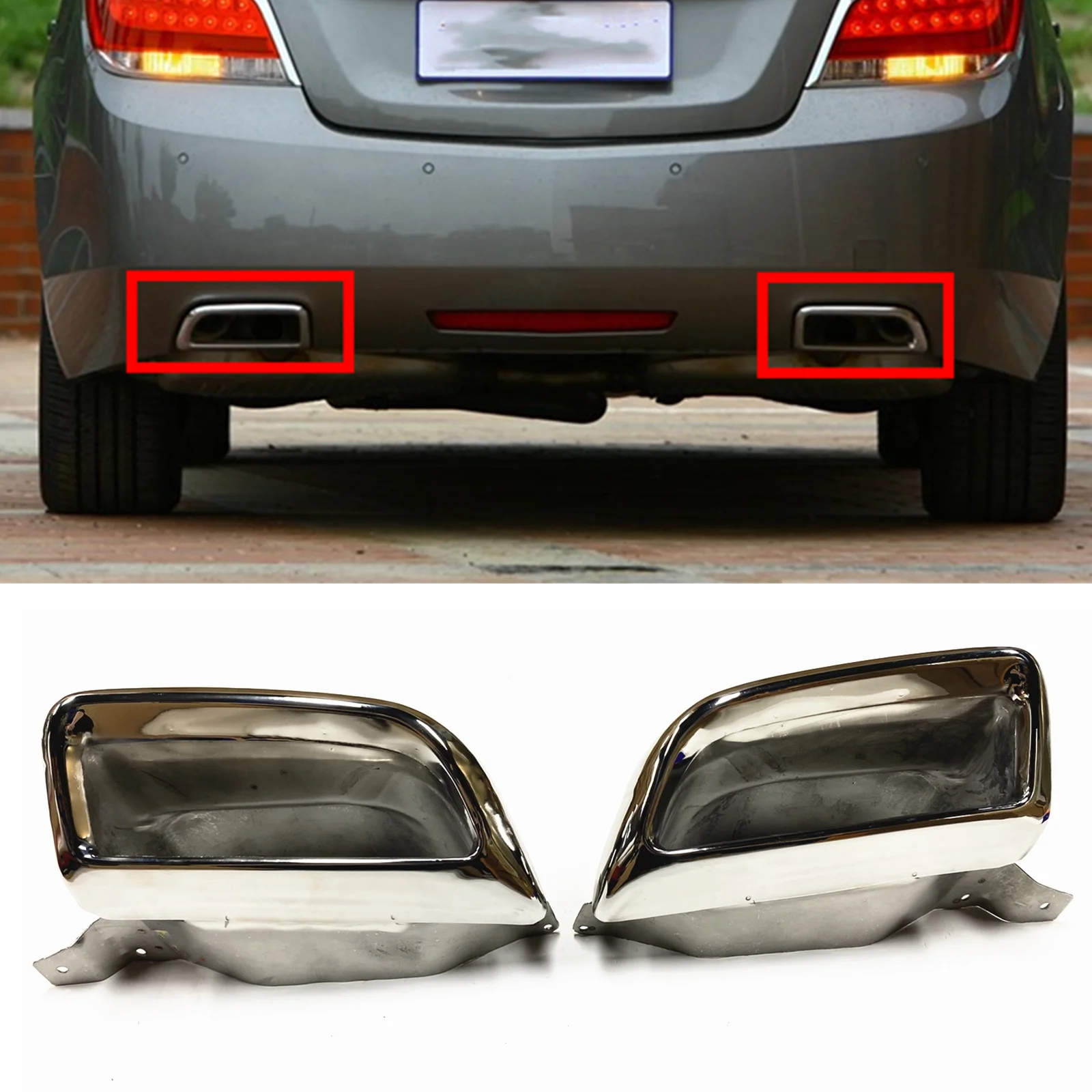 

Car Rear Exhaust Pipe Muffler Tip Square Mouth Air Outlet Vent Nozzle Exhause Tailpipe For Buick Lacrosse 2009-2013