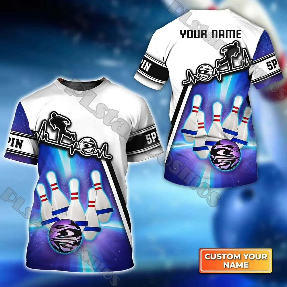 Sommer Neueste Herren t-shirt Personalisierte Name Bowling Spieler 3D Voll Gedruckt Unisex Casual T-shirt Geschenk Für Bowling Liebhaber DW205 – Detail 8